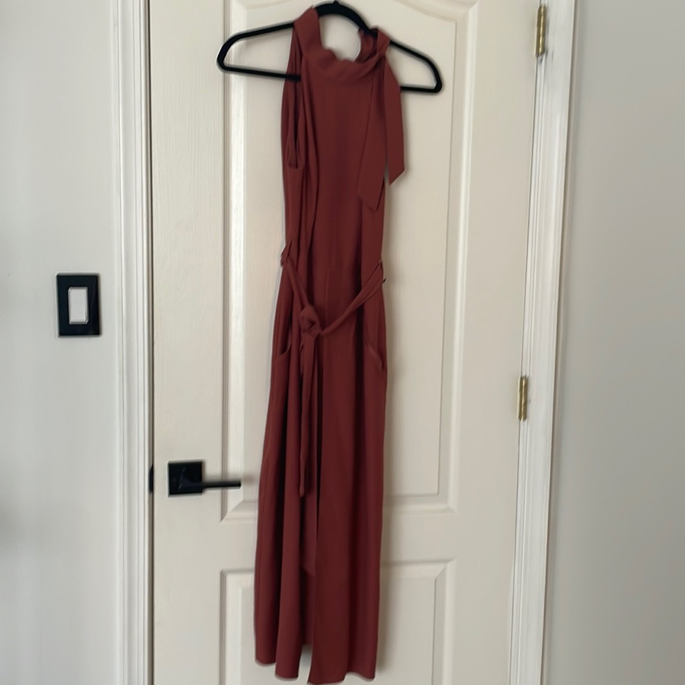 River Island High Neck Tie Waist Dress